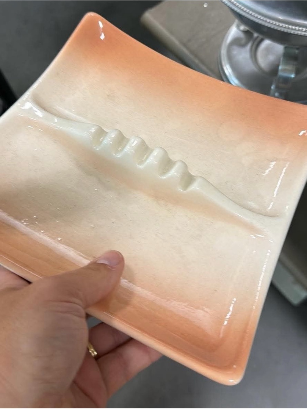 Peach Ombre Ceramic Cigarette Rest Dish